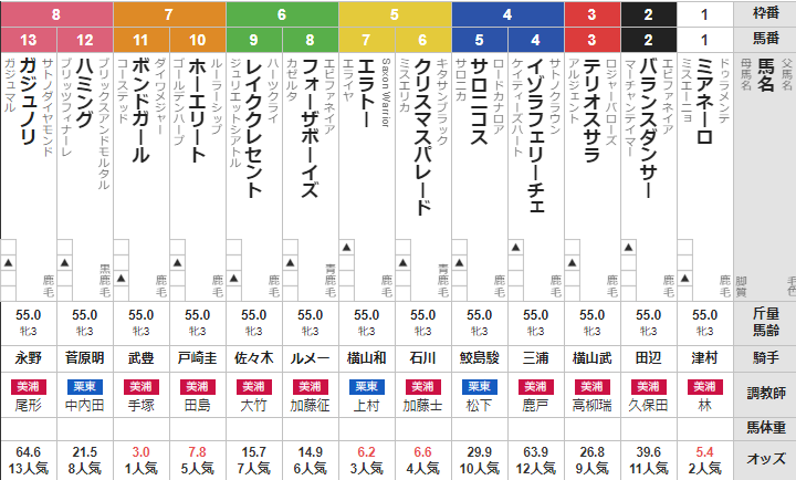 土曜中山11R 紫苑ステークス　予想～3連複20.9倍的中～