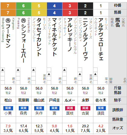 土曜東京11R サウジアラビアロイヤルＣ　予想