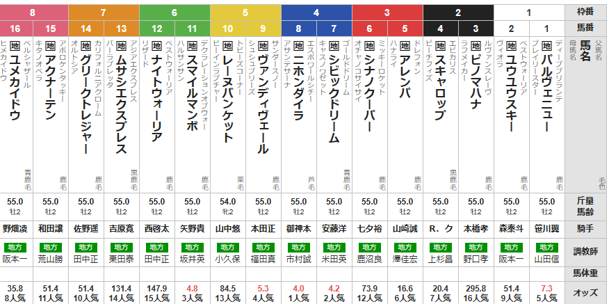 水曜大井11R ハイセイコー記念　予想