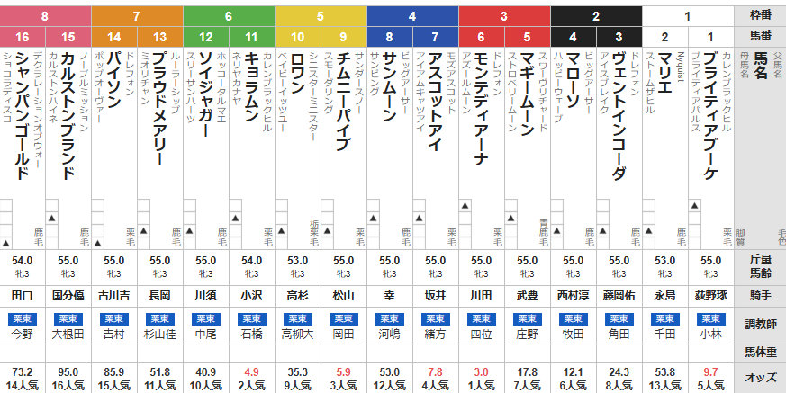 日曜中京3R 3歳未勝利　予想