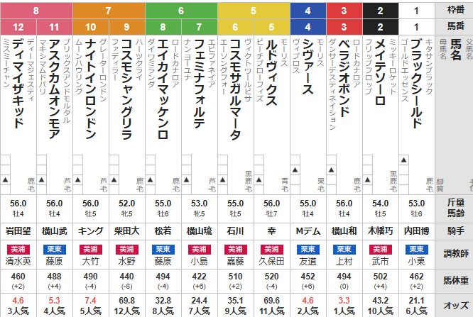 日曜東京10R アメジストS　予想