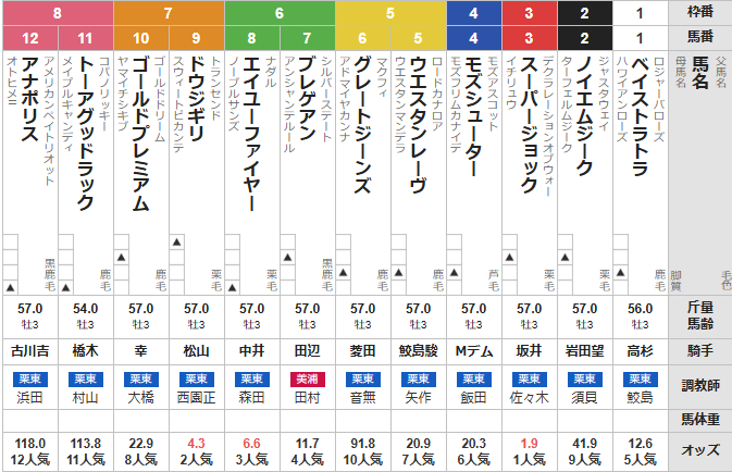 月曜京都1R ３歳未勝利　予想