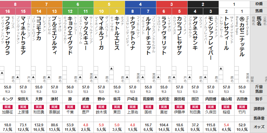 日曜東京5R 3歳未勝利　予想