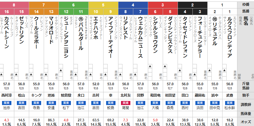 土曜阪神11R 仁川ステークス　予想